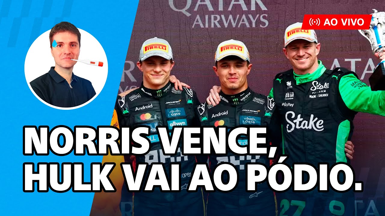 Lando Norris vence corrida maluca na Inglaterra, encosta em Piastri e Hulkenberg vai ao pódio. #f1
