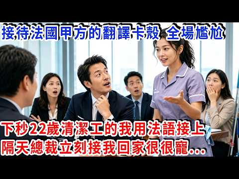 接待法國甲方的翻譯卡殼 全場尷尬，下秒22歲清潔工的我用法語接上，隔天總裁立刻接我回家很很寵...#雅婷講故事#霸总#言情#先婚后爱#总裁#正能量 #甜宠#爽文
