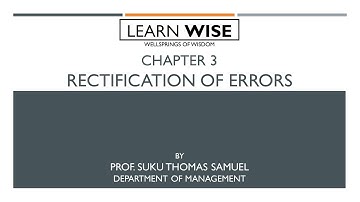 Introduction to Rectification of Errors: Fundamentals of Accounting Series