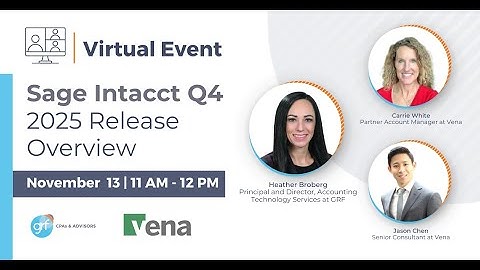 Sage Intacct Q4 2025 Release Overview with Vena