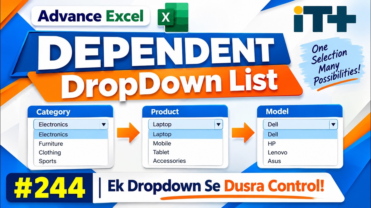 Dependent Drop Down List Through Data Validation in Excel - YouTube