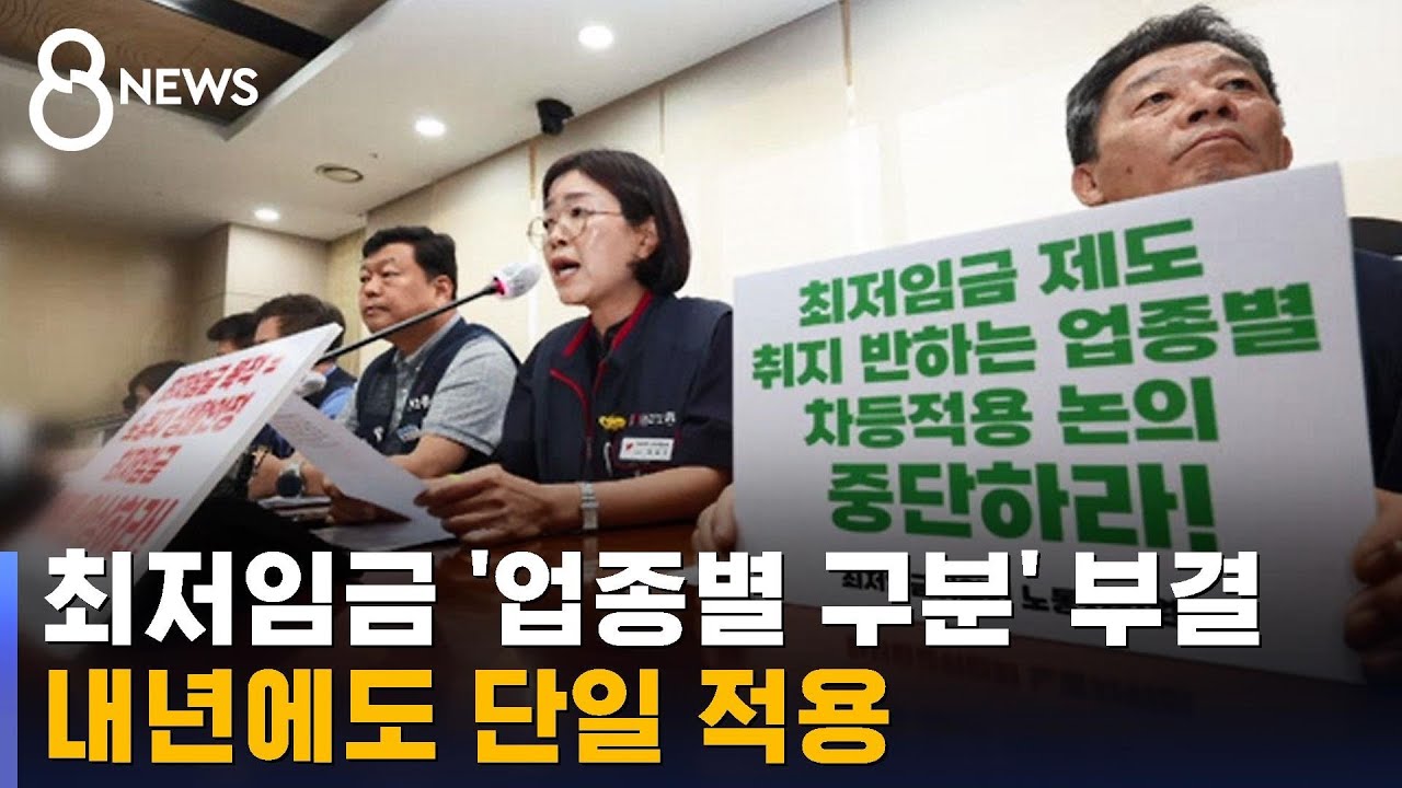 최저임금 업종별 구분 적용, 투표서 '부결' / SBS 8뉴스