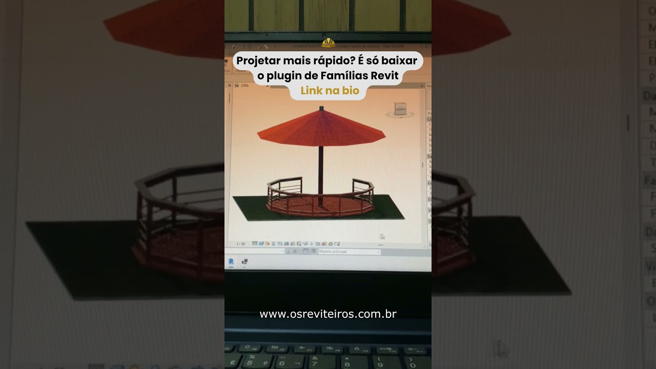 Família Revit Quiosque com Guarda Corpo F01