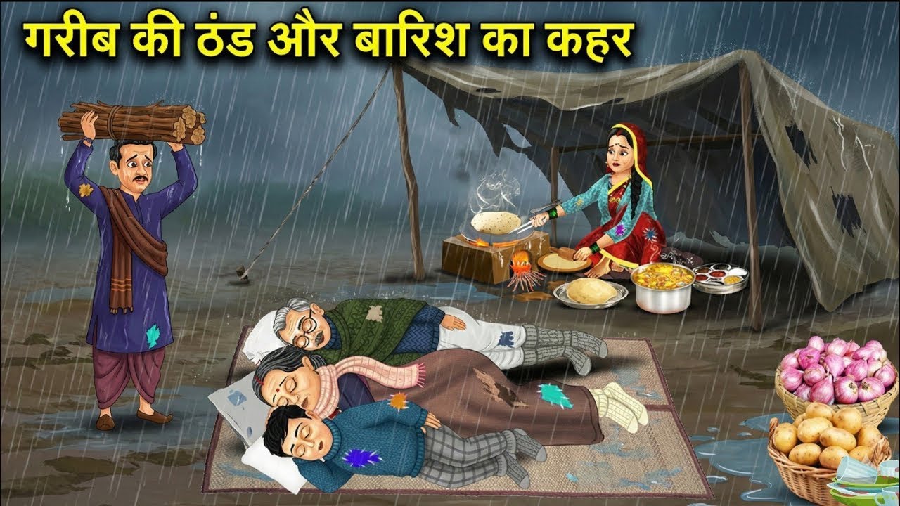 गरीब की ठंड और बारिश का कहर । Hindi kahani | Hindi Moral Stories |  Kahaniyan | Bedtime story 