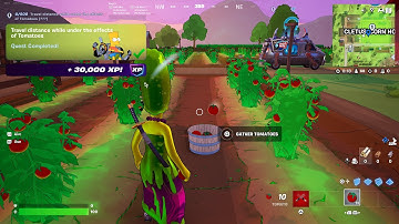 Fortnite - Travel Distance While Under The Effects Of Tomatoes (WEEK 3 Quests Challenges)