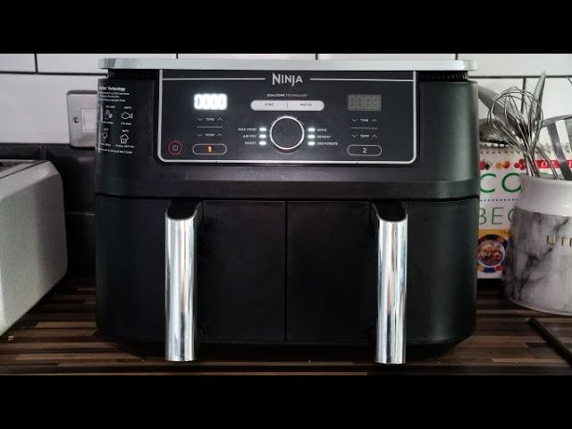 NINJA Foodi MAX [AF400EU] Dual Zone Oil-Free Deep Fryer, 9.5L Capacity, 2  Drawers, 6 Cooking Modes, Black