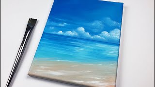 acrylic painting ocean beach easy step beginners