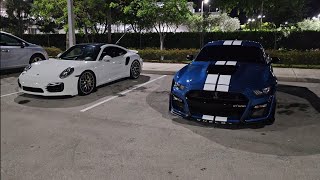 2021 Shelby GT500 Bolt Ons E85 vs 2015 Porsche 911 Turbo S FBO 93 \& Meth