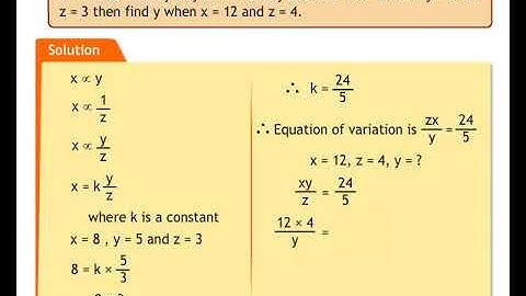 Joint Variation (Ratio Proportion and Variation)  : SundaramEclass Algerbra concepts (9-10 grade)
