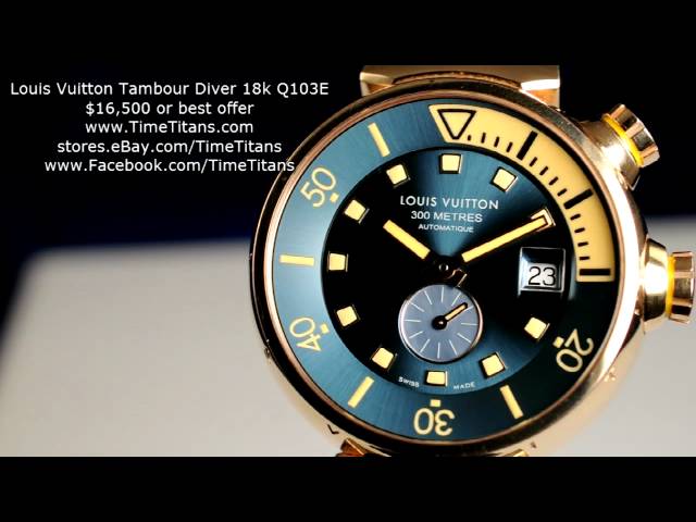 Louis Vuitton TAMBOUR DIVER in 18k Rose Gold Ref# Q103E