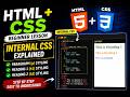 Learn HTML + CSS Step by Step | Internal CSS Explained for Beginners | Html + CSS Internal Class 4