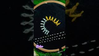 beautiful threads embroidery design tutorial 😍🪡 #handbroidery #diynstitch #threadart #needlework