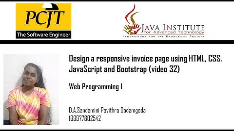 Design a responsive invoice page using HTML, CSS, JavaScript and Bootstrap (video 32)