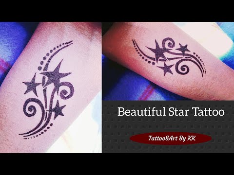 How To Make Star Tattoo On Hand At Home Tattoo Art By Kk Youtube