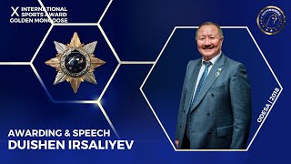 Duishen Irsaliyevs Iconic Speech X International Sports Award Golden Mongoose 2018