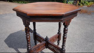 Early 1900s Antique Octagon Side Table  Salvage Hunters 1709