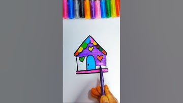 House 🏠❤️🌈 Drawing Colouring #viral #treading #shorts