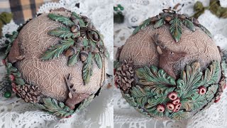 Christmas ornament - forest bauble 🎄🦌🎄#diy #tutorial