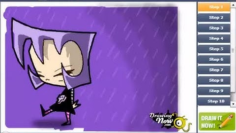 How to draw Gaz from Invader Zim