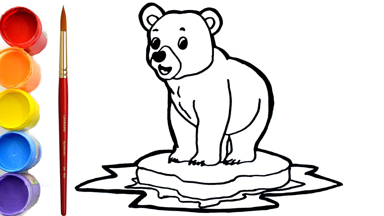 How to draw a BABY POLAR BEAR on ice | Aprende a Cómo dibujar un OSO POLAR  BEBÉ - YouTube