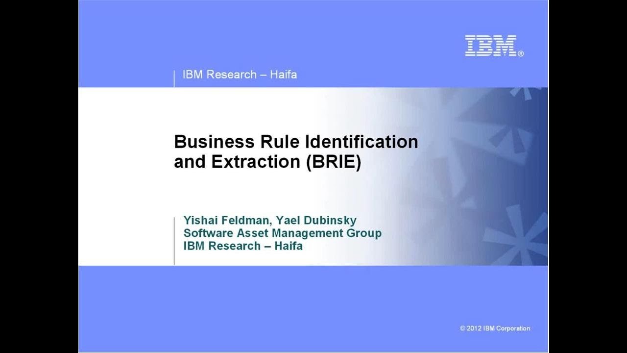 Business Rule Identification and Extraction (BRIE) Demo Oct. 2012