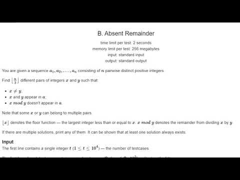 B. Absent Remainder codeforces solution