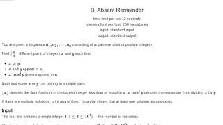 B. Absent Remainder codeforces solution