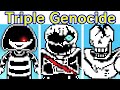 Friday Night Funkin' Genocidal Trouble | Sans, Papyrus, Chara, Undyne Sings Triple Trouble (FNF Mod)