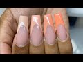 Peach Ombré Frenchies Acrylic Nails