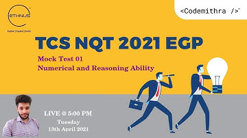 TCS NQT 2021 Masterclass 5| Ethnus Guidance Program | Mock Test 01 - Cognitive Skills