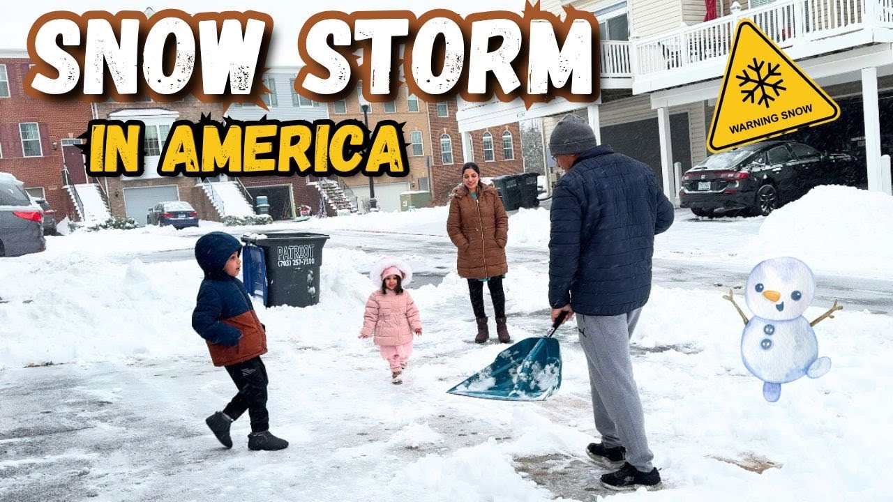 * SNOW STORM IN AMERICA * ❄️⚠️⛄️Pakistani MOM American Life