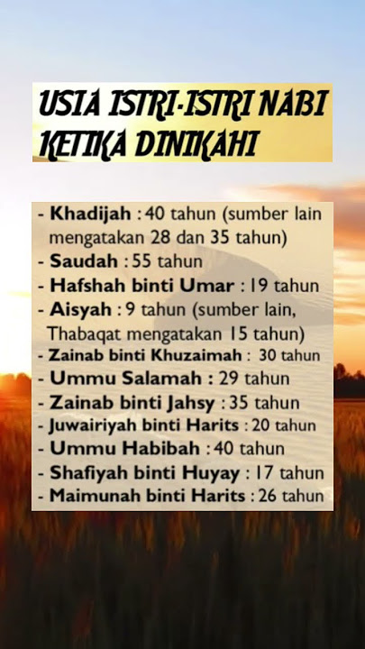 Tahukah anda?? umur para isteri nabi?? #isteri #rasulullah #nabimuhammad