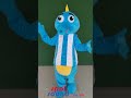 Spotsoundcouk mascot costume  giant sea horse full body mascot costume with blue and white tshirt