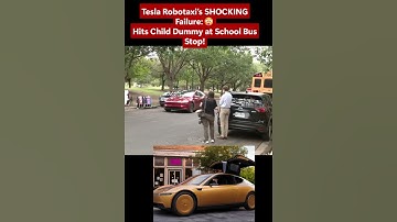 Tesla Robotaxi’s SHOCKING Failure:😱 Hits Child Dummy at School Bus Stop! #teslafail