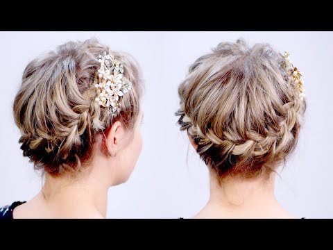 Half Up Crown Braid For Short/Medium Length Hair - YouTube