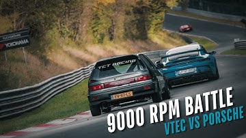 Porsche GT3 get VTEC kicks by Civic B18C on the Nürburgring Nordschleife BTG