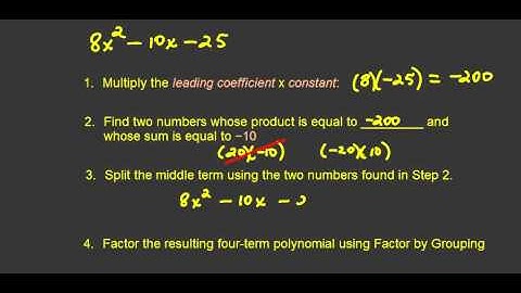 Factor a Trinomial by Grouping - Example 1