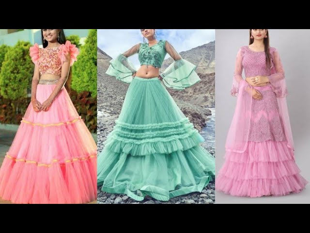 Buy Ruffle Net Dress for Women Online from India's Luxury Designers 2024