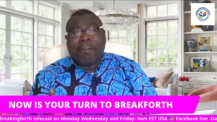 NOW IS YOUR TURN TO BREAKFORTH - DAVID OLUBOWALE