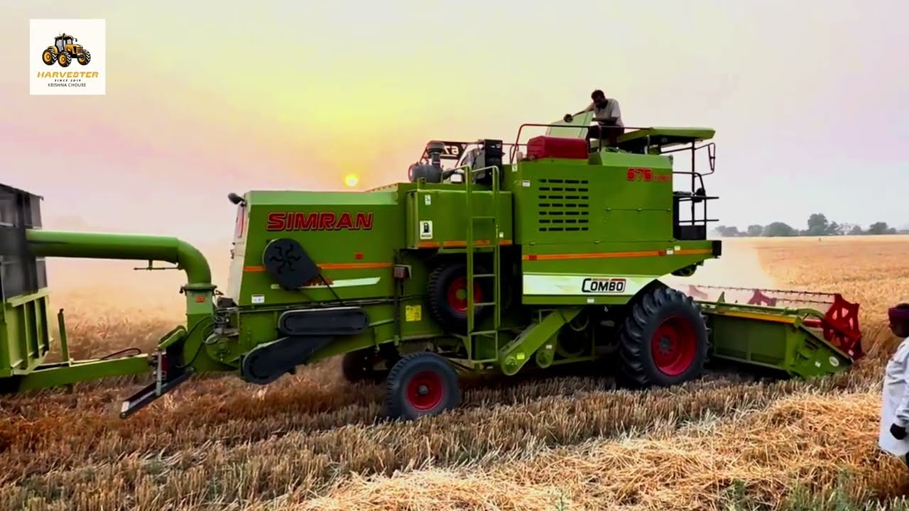 New Simran 676 harvester  machine or bhusa machine donon ek sath || एक हार्वेस्टर के दो दो काम भूसा
