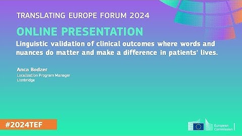 #2024TEF - Online presentation - Linguistic validation of clinical outcomes
