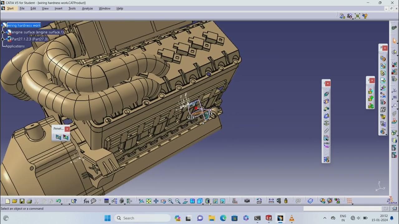 Mastering Engine Assembly Catia V5 Wiring Harnesses Tutorial part 2 