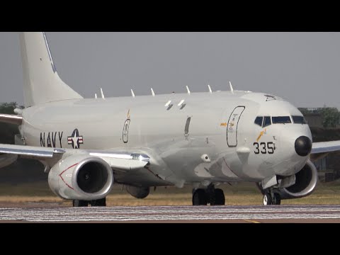 4Kᵁᴴᴰ RIAT'18 Taxis & Departures Pt.15 Boeing P-8A Poseidon US Navy