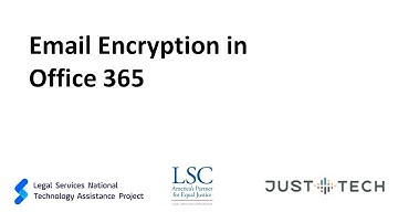 LSNTAP Webinar: Email Encryption in Office 365