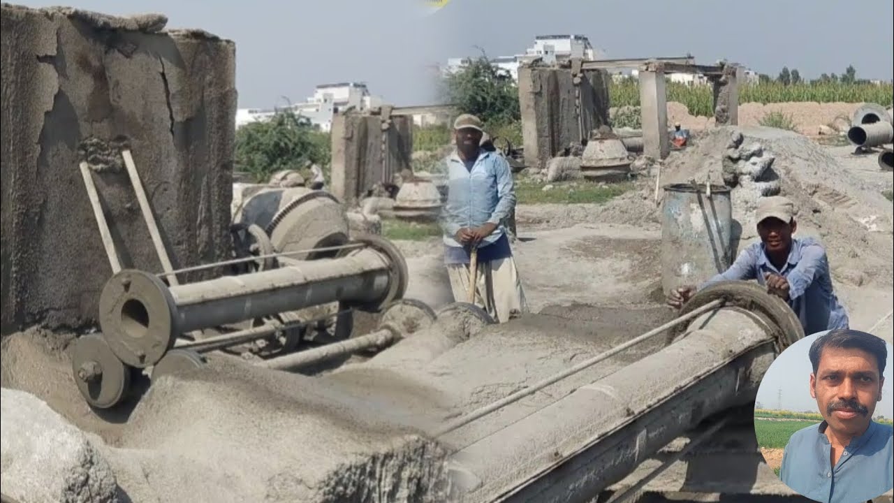 Making process of concret water pipe|Manufacturing process of drainage pipe|پانی کے پائپ بلاک بنانے 