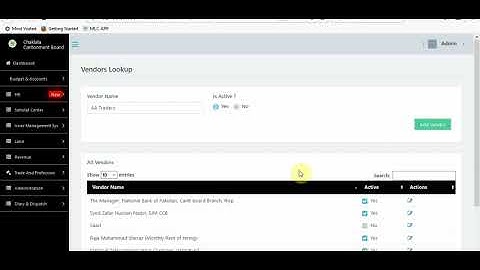 Budget and Accounts Lookups
