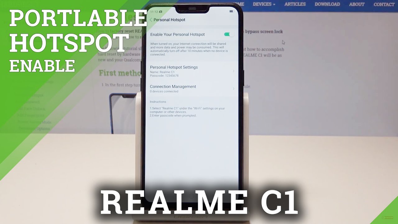 Create Portable Hotspot in REALME C1 - Share Mobile Data - YouTube