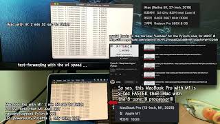 M1 MacBook Pro vs Intel i9 iMac 5K: running the same PyTorch code for machine-learning MNIST data