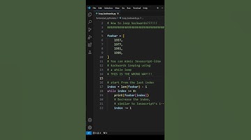How to loop backwards #python