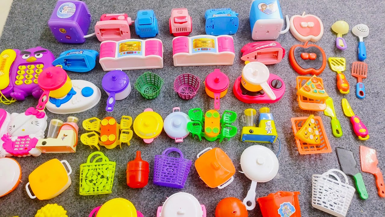 6Minutes satisfying with Sanrio hello kitty plastic miniature kitchen set Everything Toys ASMR toys